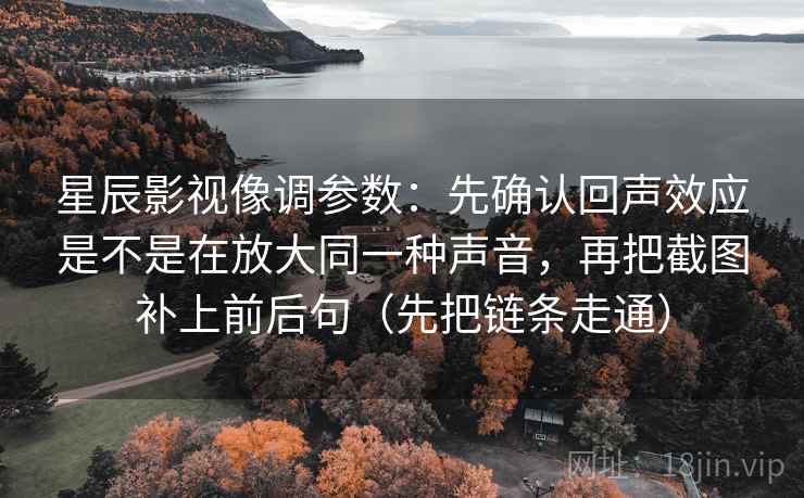 星辰影视像调参数：先确认回声效应是不是在放大同一种声音，再把截图补上前后句（先把链条走通）